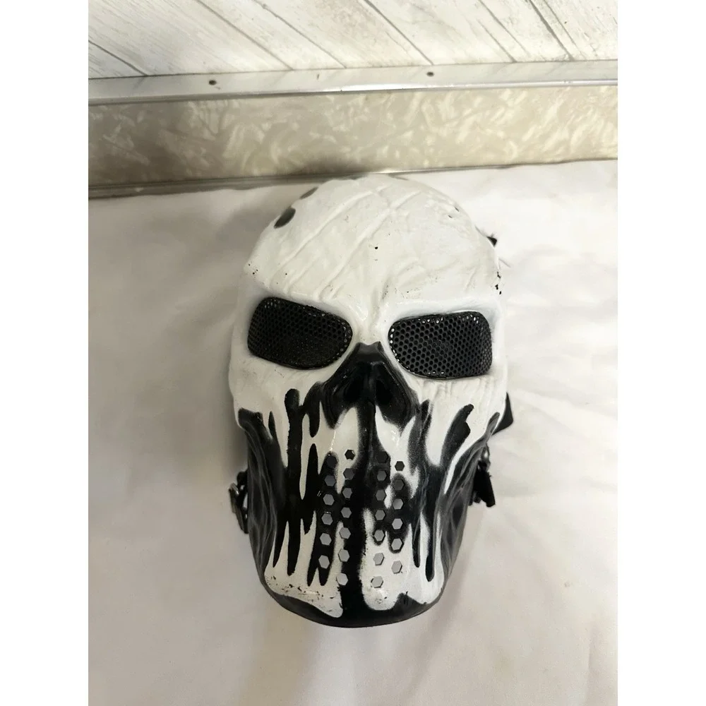 Tactical Mask Paint Ball Full Face Black And White